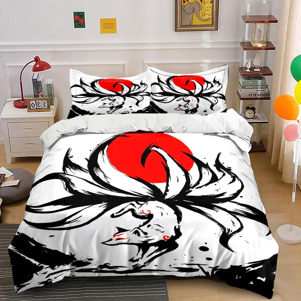 Nine-tailed Fox Leaps Under Red Sun Print Bedding Set 1 Duvet Cover 2 Pillowcases for Adult and Children Luxury Gift Full Size
Nine-tailed Fox Leaps Under Red Sun Print Bedding Set 1 Duvet Cover 2 Pillowcases for Adult and Children Luxury Gift Full Size