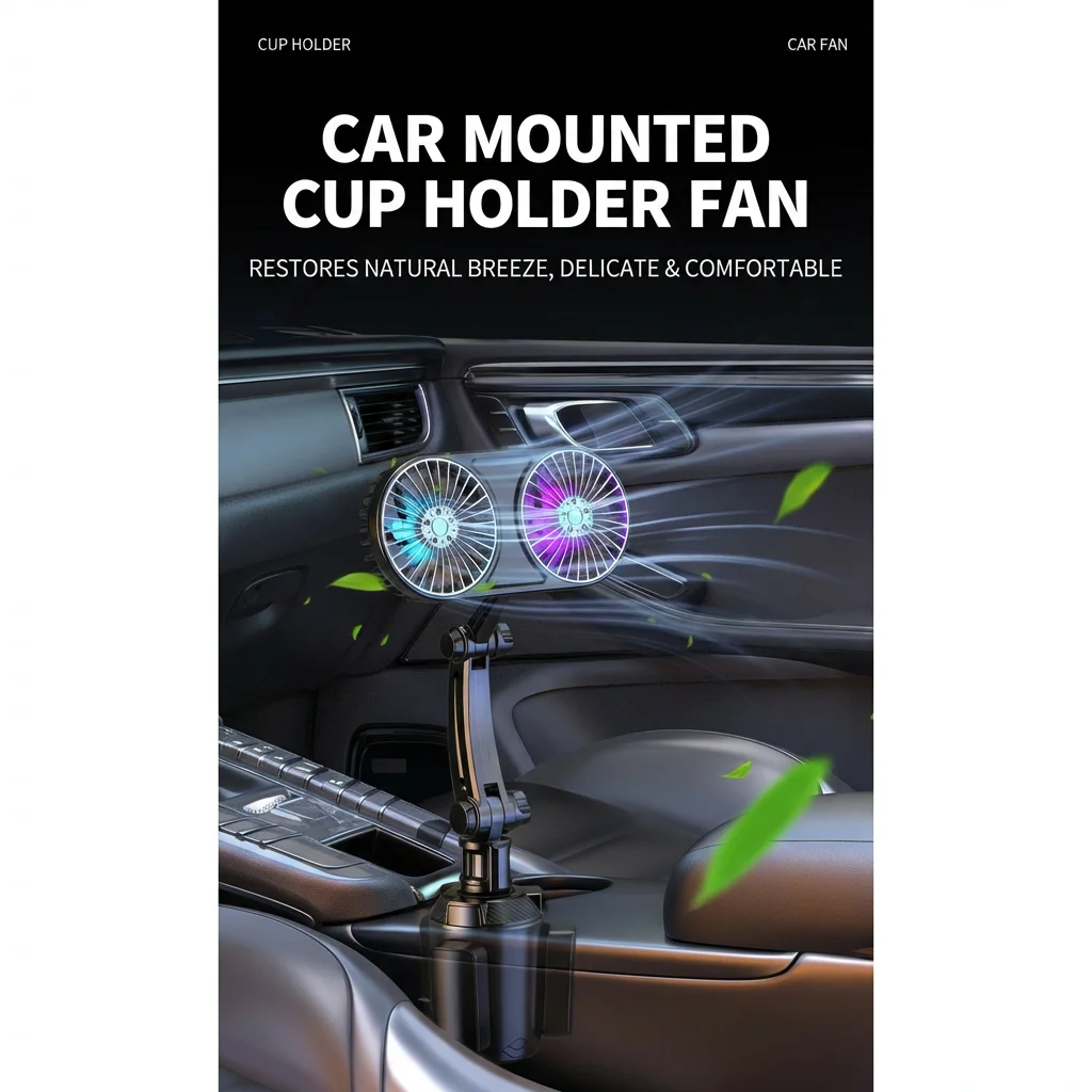 12V/24V Cup Holder Car Fan – Strong Wind Quiet USB Cooling Fan, Portable Desk Fan for Car Truck RV Boat Interior Accessories
12V/24V Cup Holder Car Fan – Strong Wind Quiet USB Cooling Fan, Portable Desk Fan for Car Truck RV Boat Interior Accessories