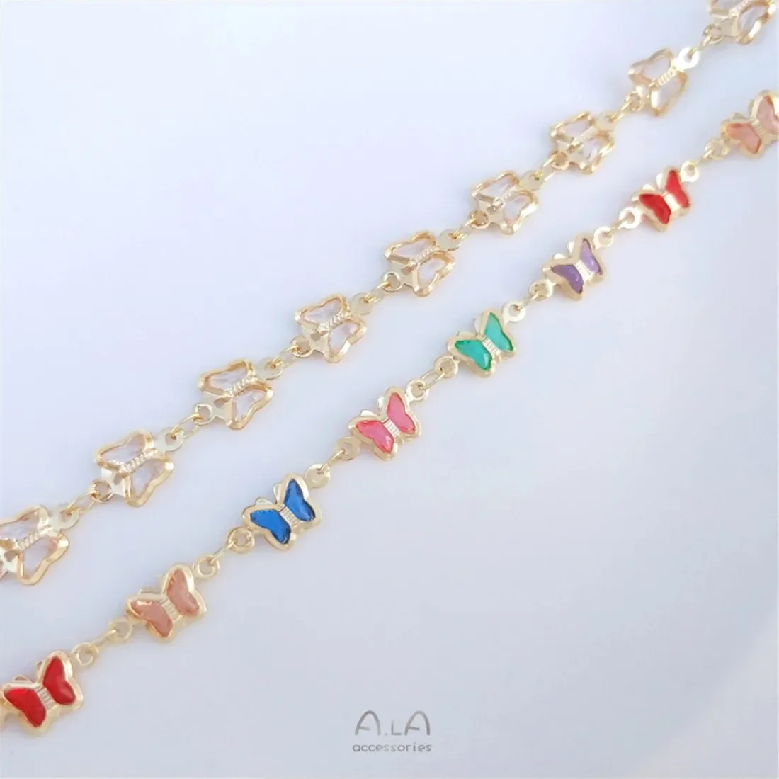 14K Gold-plated Butterfly Chain Colored Zirconia Handmade Chain DIY Handmade Jewelry Bracelet Necklace Loose Chain Material B659
14K Gold-plated Butterfly Chain Colored Zirconia Handmade Chain DIY Handmade Jewelry Bracelet Necklace Loose Chain Material B659