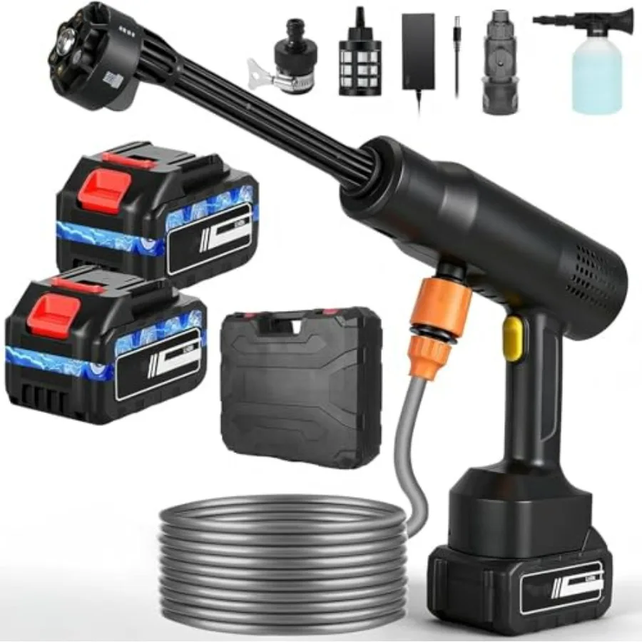 Portable washer cleaning accessories: 6-in-1 nozzle, 33FT hose, black ABS plastic, for car, garden, floor, patio cleaning
Portable washer cleaning accessories: 6-in-1 nozzle, 33FT hose, black ABS plastic, for car, garden, floor, patio cleaning