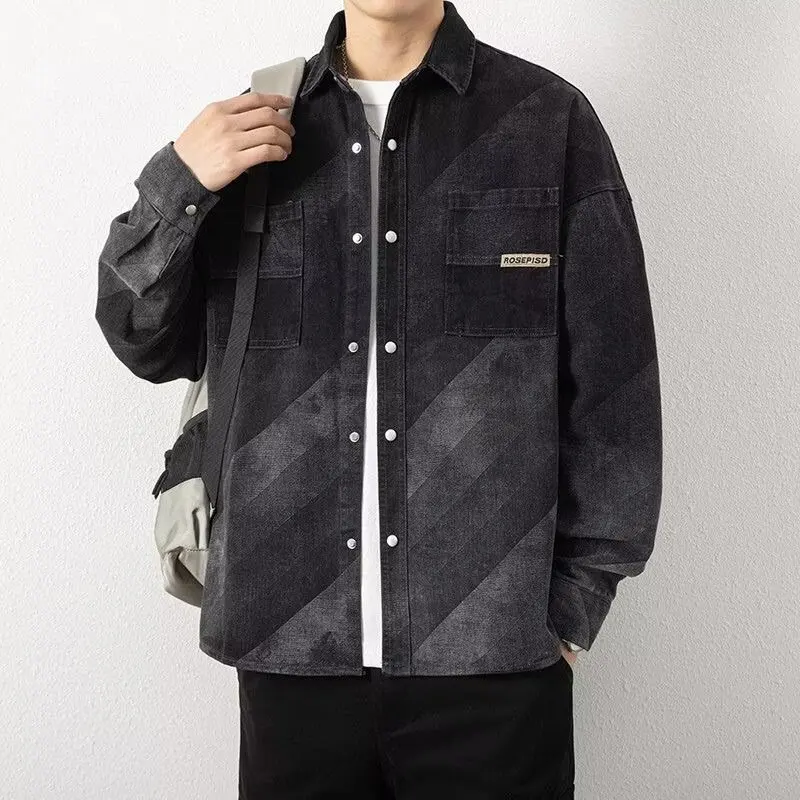 Japanese Sle adient Denim Jaet Men's Trendy Workwear irt Autumn Thin American Retro Loose Casual Outerwear
Japanese Sle adient Denim Jaet Men's Trendy Workwear irt Autumn Thin American Retro Loose Casual Outerwear