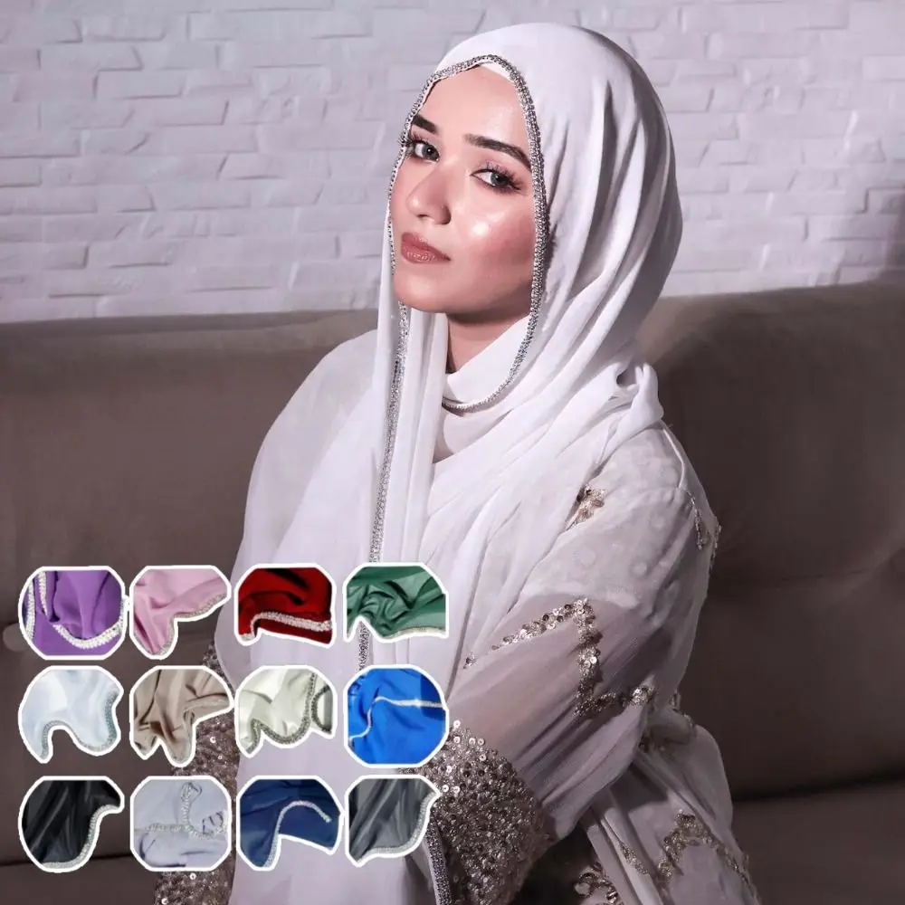 New Design Bright Diamond Side Malay Hijab Chiffon Muslim Fashion Head Wrap Solid Color Headscarf for Women Girls
New Design Bright Diamond Side Malay Hijab Chiffon Muslim Fashion Head Wrap Solid Color Headscarf for Women Girls