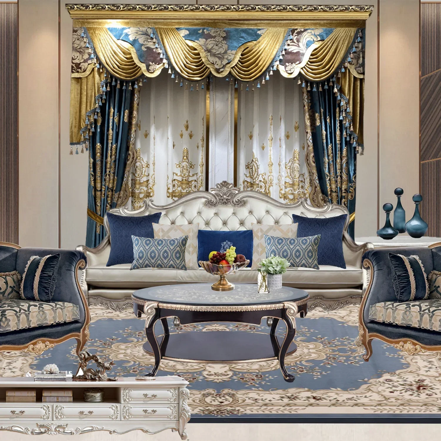 European Palace Luxury Customize Curtains for Living Room Bedroom Tulle Valance Blue French Velvet Embroidered High Shading
European Palace Luxury Customize Curtains for Living Room Bedroom Tulle Valance Blue French Velvet Embroidered High Shading