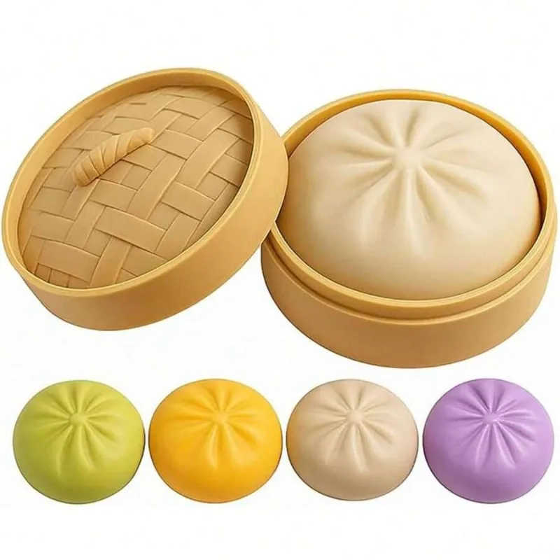 Realistic Flour Steamed Bun Squishy, Dumpling Squeeze Stress Toy with Steamer Case
Realistic Flour Steamed Bun Squishy, Dumpling Squeeze Stress Toy with Steamer Case