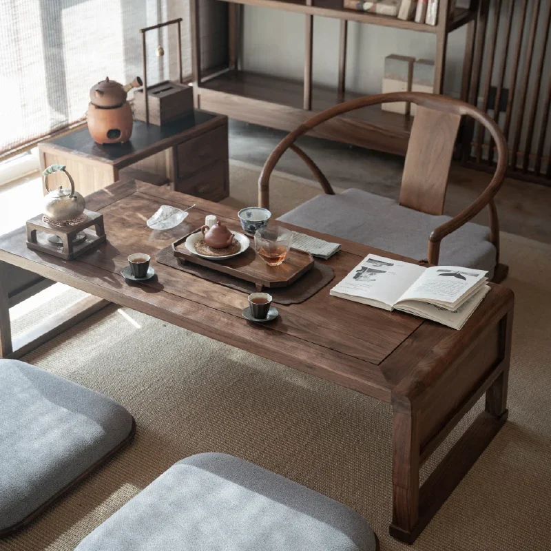Chinese style floor tea table with black walnut solid wood Zen intention tatami rice balcony tea room tea table
Chinese style floor tea table with black walnut solid wood Zen intention tatami rice balcony tea room tea table