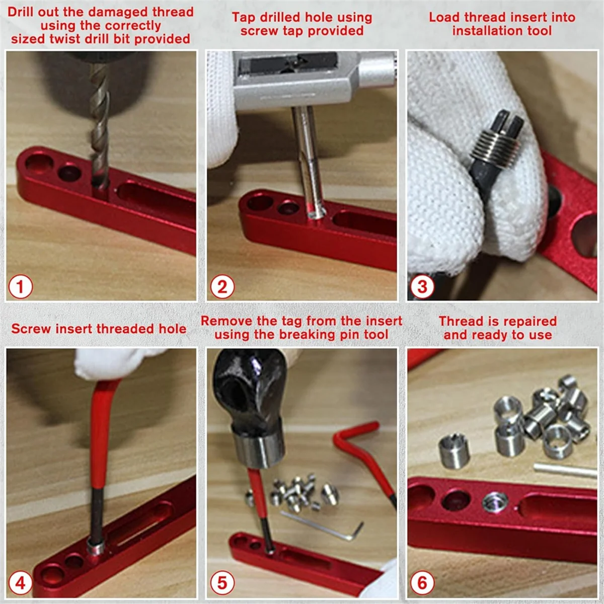 A002 30 Piece M8x1.25 Thread Repair Kit, Metric Repair Kit with HSS Drill Bits Thread, for Auto Repairing
A002 30 Piece M8x1.25 Thread Repair Kit, Metric Repair Kit with HSS Drill Bits Thread, for Auto Repairing