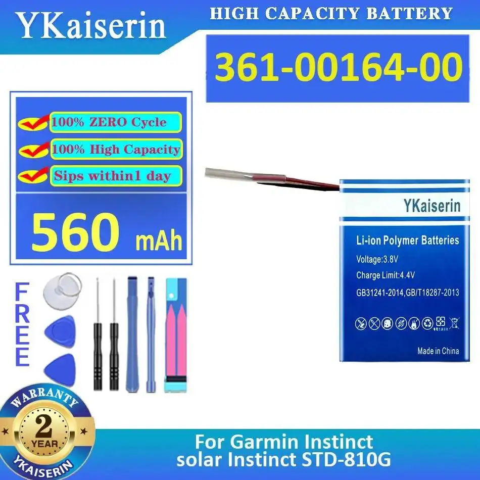 Аккумулятор для часов 560 мАч для Garmin Instinct Solar Std-810G 361-00164-00, замена премиум-класса, долговечная работа
Аккумулятор для часов 560 мАч для Garmin Instinct Solar Std-810G 361-00164-00, замена премиум-класса, долговечная работа