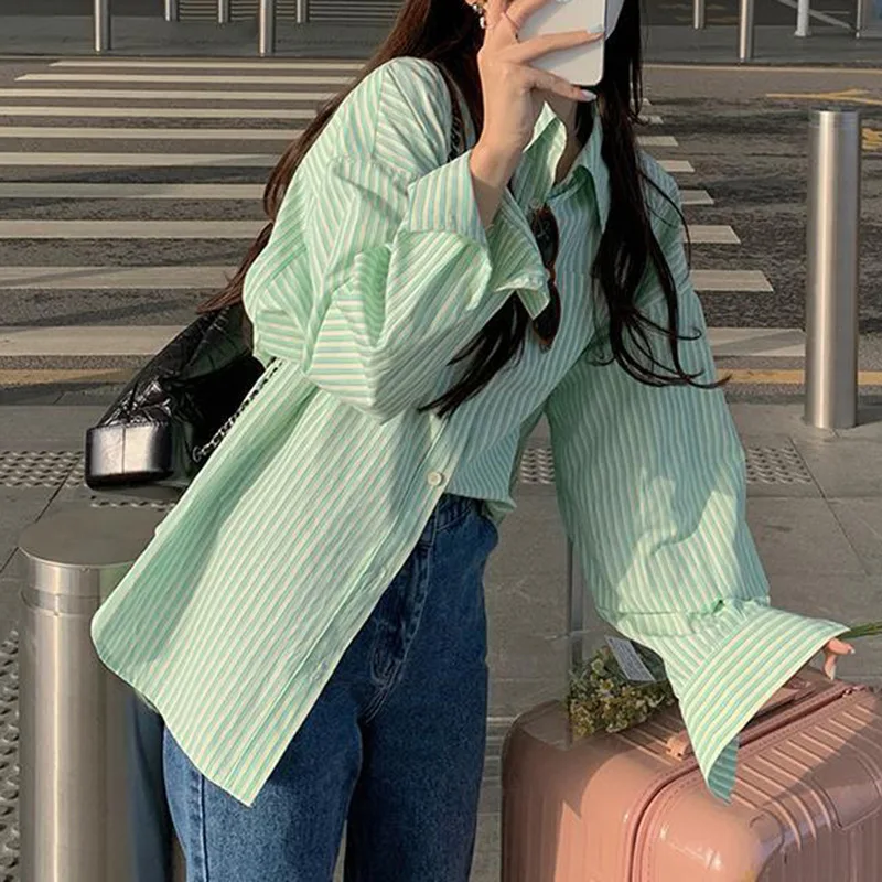 2025New Women's Fashion Striped Turn-down Collar Summer New Fashion Long Sleeve Women's Shirt Top PG2793
2025New Women's Fashion Striped Turn-down Collar Summer New Fashion Long Sleeve Women's Shirt Top PG2793