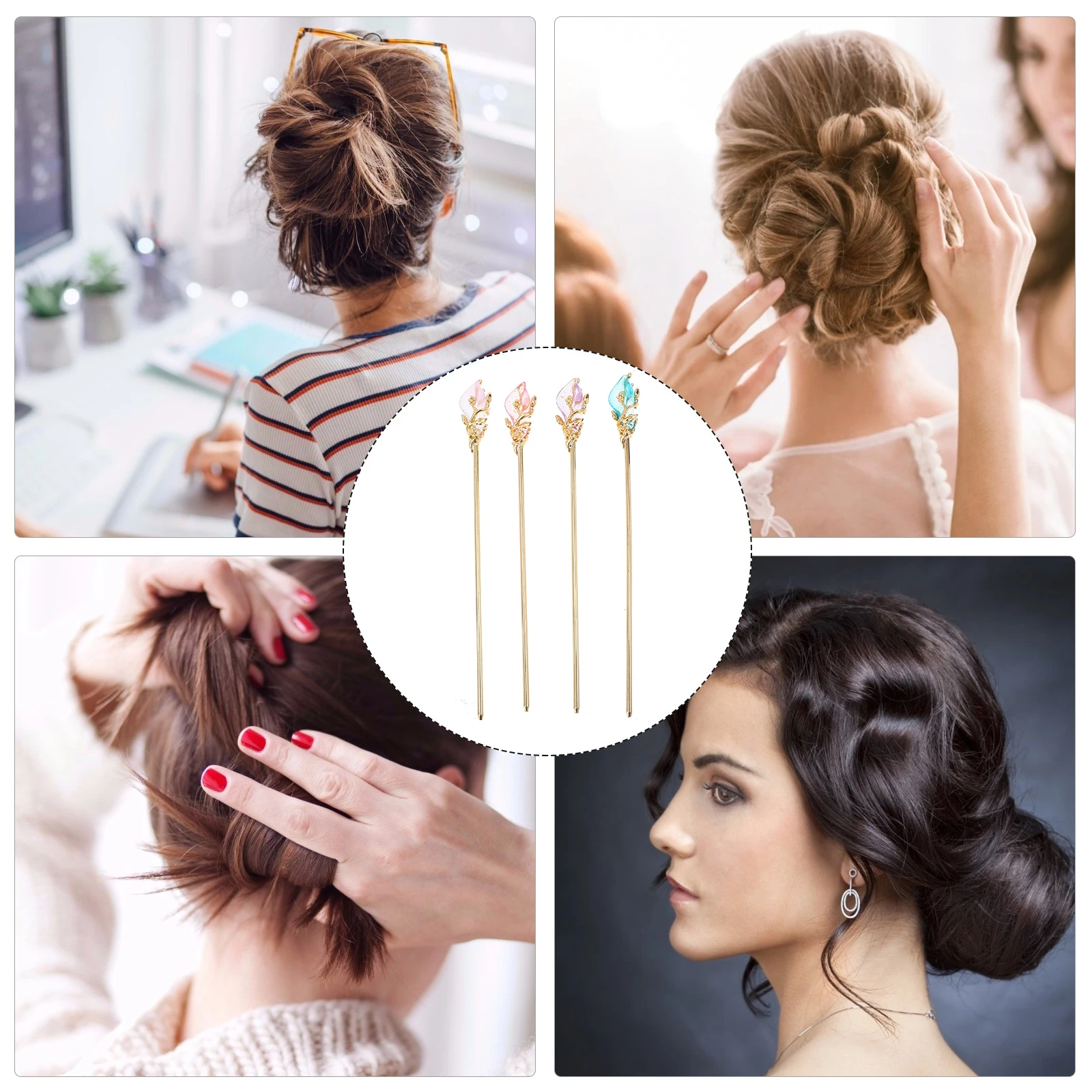 4pcs Retro Pin Alloy Hair Stick Chinese Style Hanfu Headdress Vintage Accessories Traditional Wedding Party Hair Tool
4pcs Retro Pin Alloy Hair Stick Chinese Style Hanfu Headdress Vintage Accessories Traditional Wedding Party Hair Tool