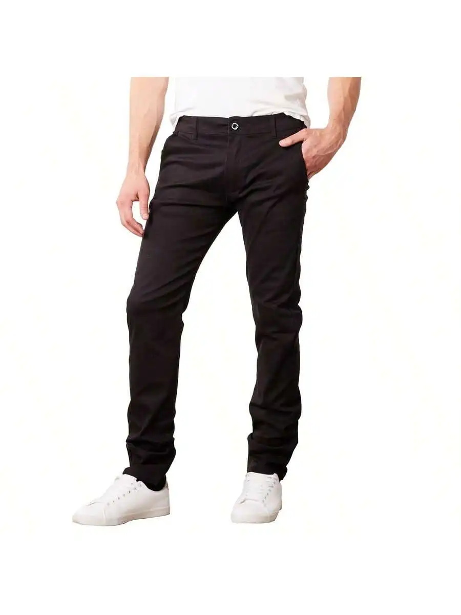 Mens Slim Fit Stretch Cotton Chino Pants With Button Closure And Zip Fly
Mens Slim Fit Stretch Cotton Chino Pants With Button Closure And Zip Fly
