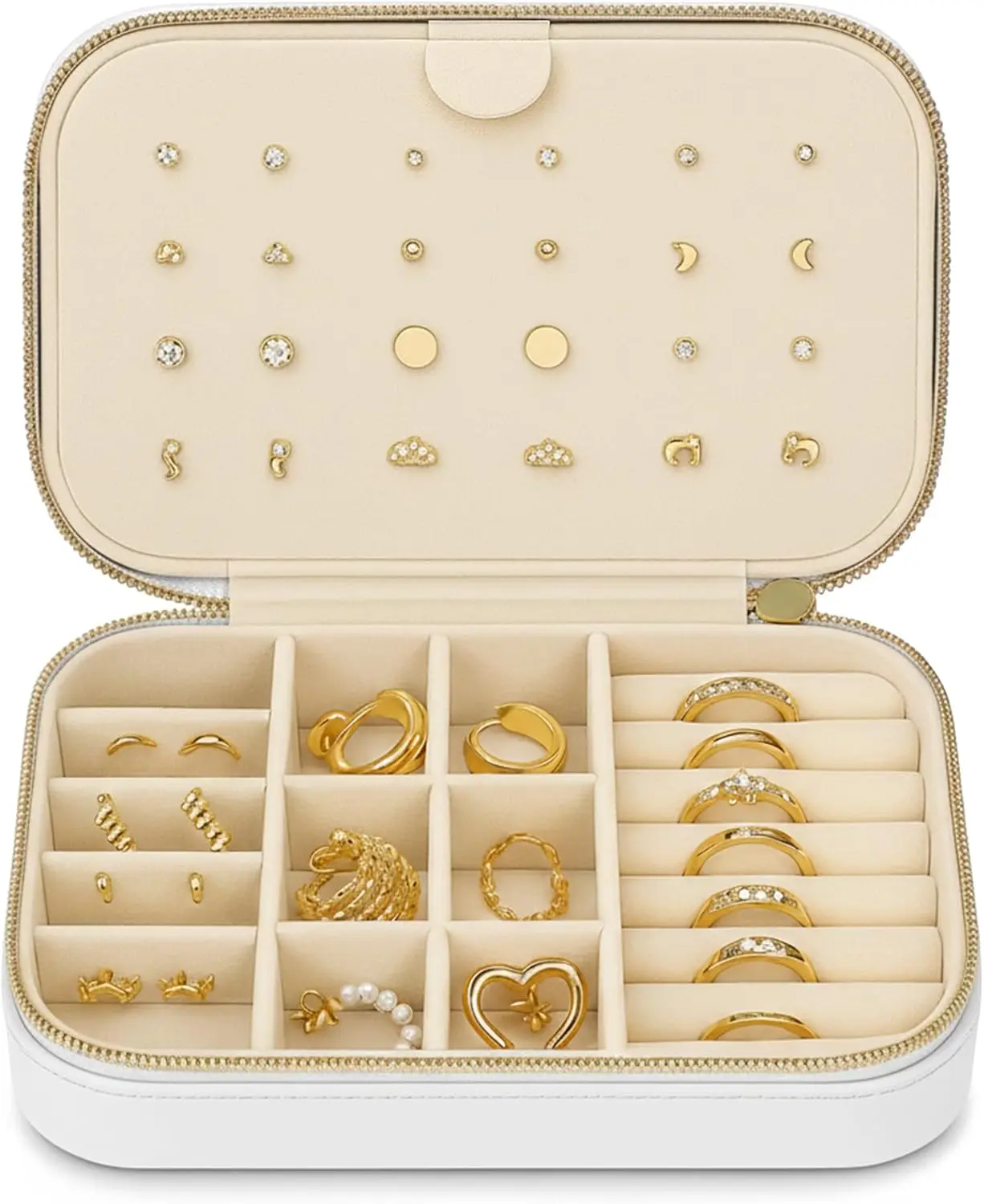 Small Travel Jewelry Box Organizer for women & Girls, Portable Small Travel Jewelry Case Organizer for Traveling, PU Lea
Small Travel Jewelry Box Organizer for women & Girls, Portable Small Travel Jewelry Case Organizer for Traveling, PU Lea