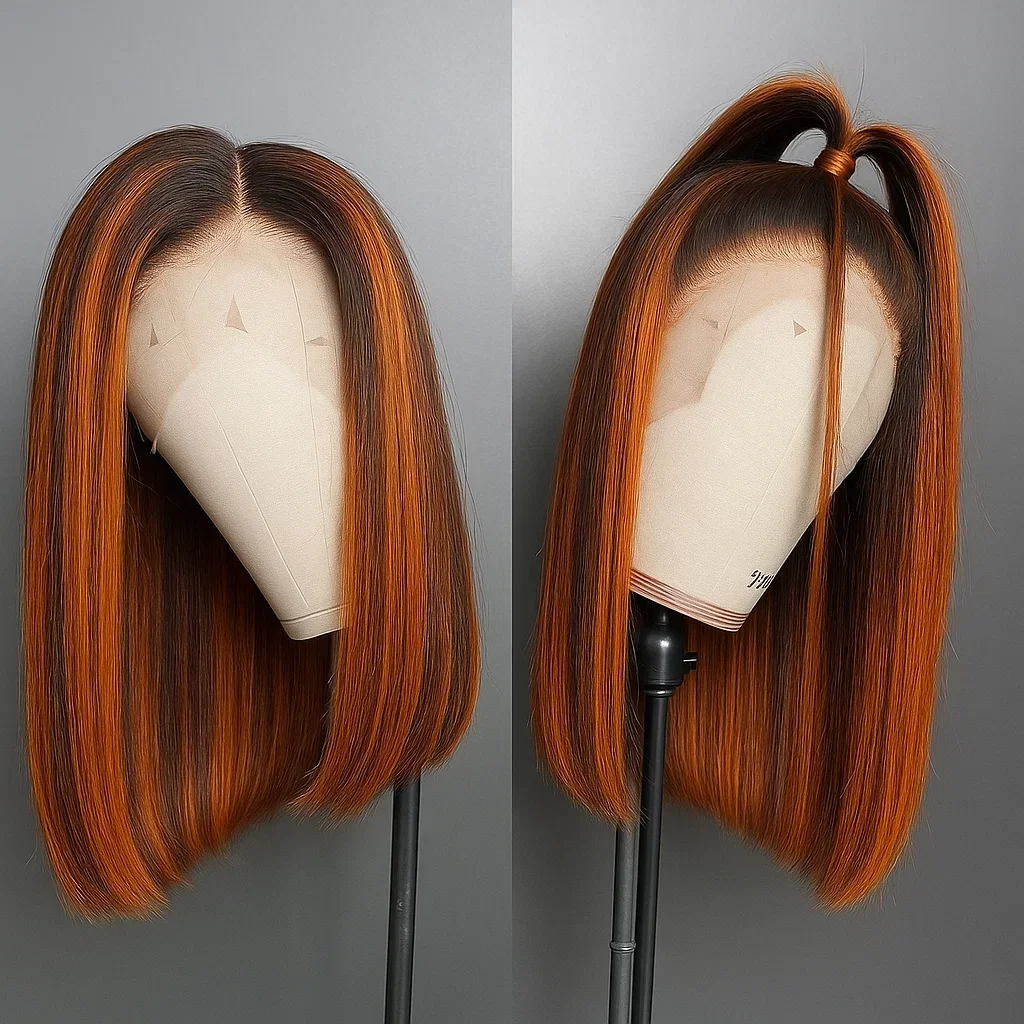 4/350 Highlight Colored 13x4 Lace Frontal Wigs Silky Straight Human Hair Front Short Bob Wigs Brown Ginger Human Hair Wig 180%
4/350 Highlight Colored 13x4 Lace Frontal Wigs Silky Straight Human Hair Front Short Bob Wigs Brown Ginger Human Hair Wig 180%