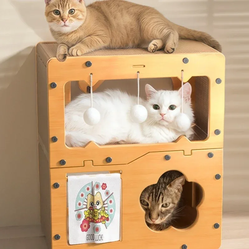 Pet Corrugated Cat Nest Double-layer Simple Door Curtain Resistant To Scratching Large Space Sisal Cat Scratching Toy Cat Stick
Pet Corrugated Cat Nest Double-layer Simple Door Curtain Resistant To Scratching Large Space Sisal Cat Scratching Toy Cat Stick