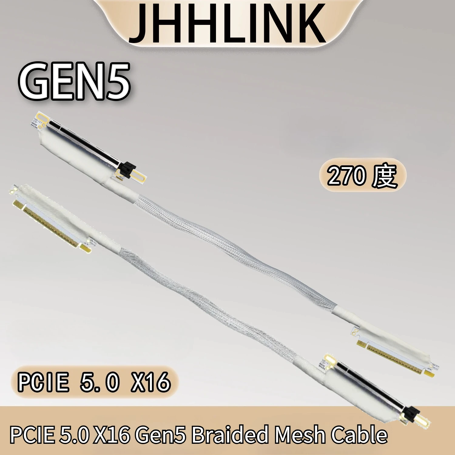 270Degree White PCI Express 5.0 x16 Reverse Side Bending Graphics Card Extension Cable for Chassis Server NVIDIA RTX50 AMD RX79x
270Degree White PCI Express 5.0 x16 Reverse Side Bending Graphics Card Extension Cable for Chassis Server NVIDIA RTX50 AMD RX79x