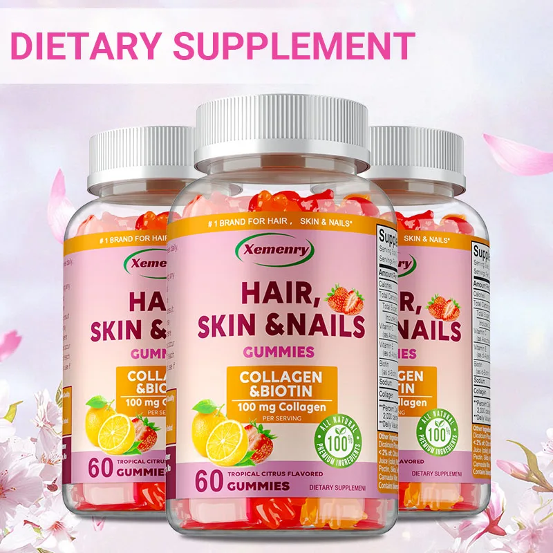 Hair, Skin & Nails Gummies - Supports Hair Growth, Strengthens Nails, Promotes Radiant Skin, Powerful Antioxidant
Hair, Skin & Nails Gummies - Supports Hair Growth, Strengthens Nails, Promotes Radiant Skin, Powerful Antioxidant