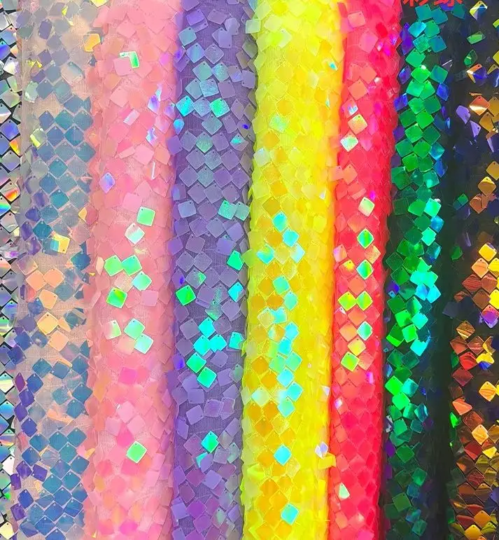 New colorful square sequin embroidered mesh fabric for stage costumes,weddings, decorative backgrounds,DIY crafts
New colorful square sequin embroidered mesh fabric for stage costumes,weddings, decorative backgrounds,DIY crafts