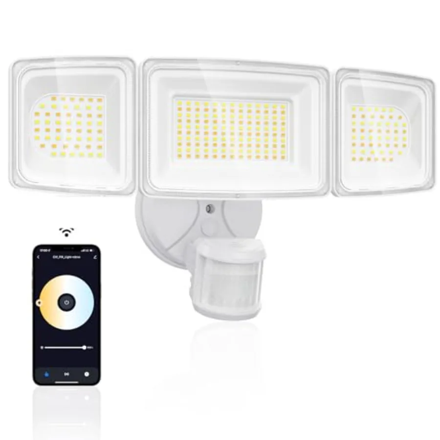 100W 9000LM Smart LED Security Lights Motion Sensor OutdoorWiFi Alexa Flood Light APP Control 2500K-6500K Motion Detector with
100W 9000LM Smart LED Security Lights Motion Sensor OutdoorWiFi Alexa Flood Light APP Control 2500K-6500K Motion Detector with