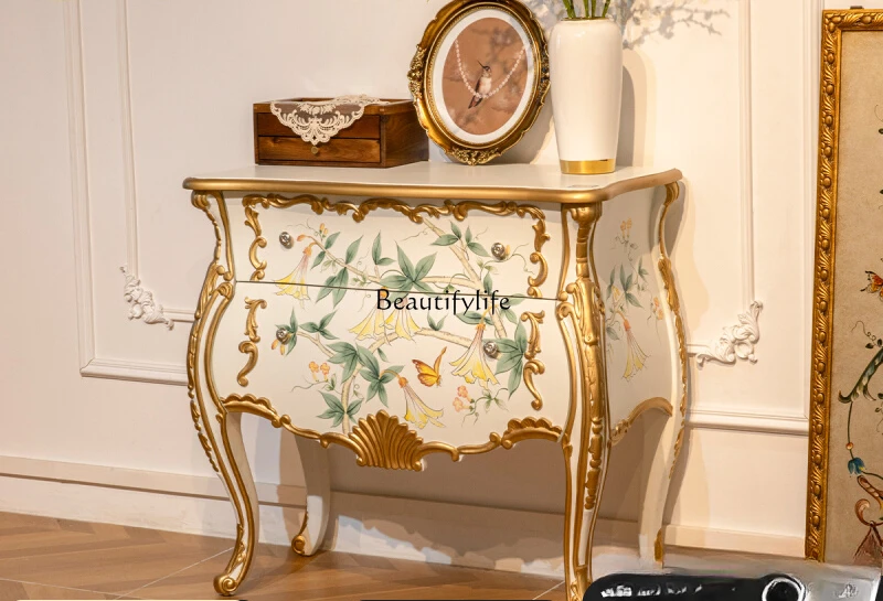 American rural entrance retro painted storage cabinet integrated handmade furniture
American rural entrance retro painted storage cabinet integrated handmade furniture