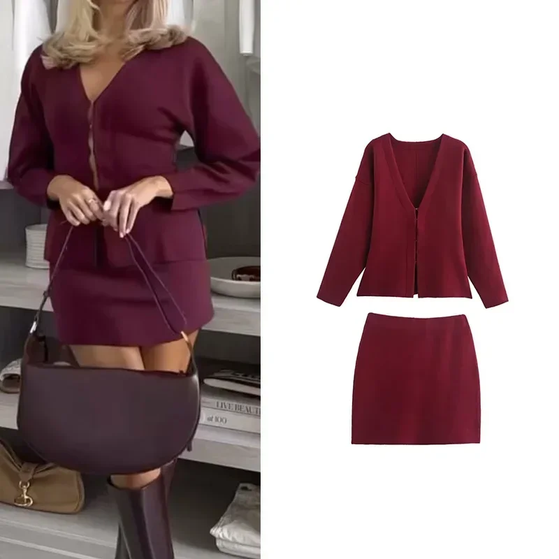 TRAFZR Skirts Set Woman Two Pieces Women's Summer Suit Set Basics Vintage Long Sleeve Knit Sets Casual Elegant Women's Set
TRAFZR Skirts Set Woman Two Pieces Women's Summer Suit Set Basics Vintage Long Sleeve Knit Sets Casual Elegant Women's Set