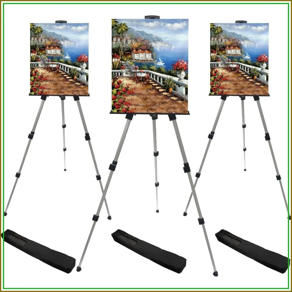 Adjustable Aluminum Tripod Easel Stand for Painting, 17-66 Inch, Holds Canvases Up to 36", with Carry Bag (3 Pack)
Adjustable Aluminum Tripod Easel Stand for Painting, 17-66 Inch, Holds Canvases Up to 36", with Carry Bag (3 Pack)