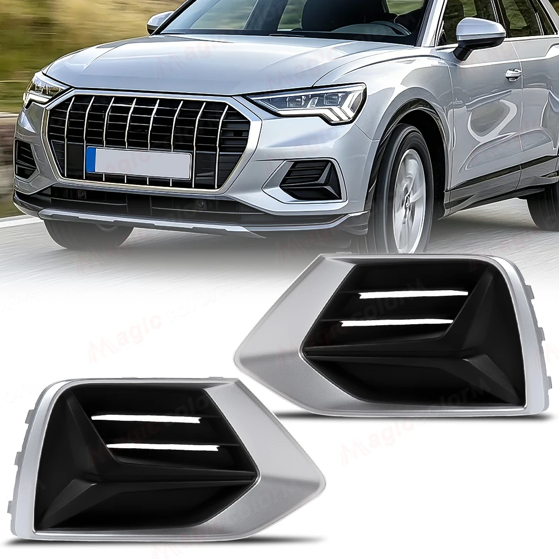 Car Front Bumper Grille for Audi Q3 2019 2020 2021 2022 2023 Fog Light Cover Sliver Black Fog Lamp Light Trim Car Accessories
Car Front Bumper Grille for Audi Q3 2019 2020 2021 2022 2023 Fog Light Cover Sliver Black Fog Lamp Light Trim Car Accessories