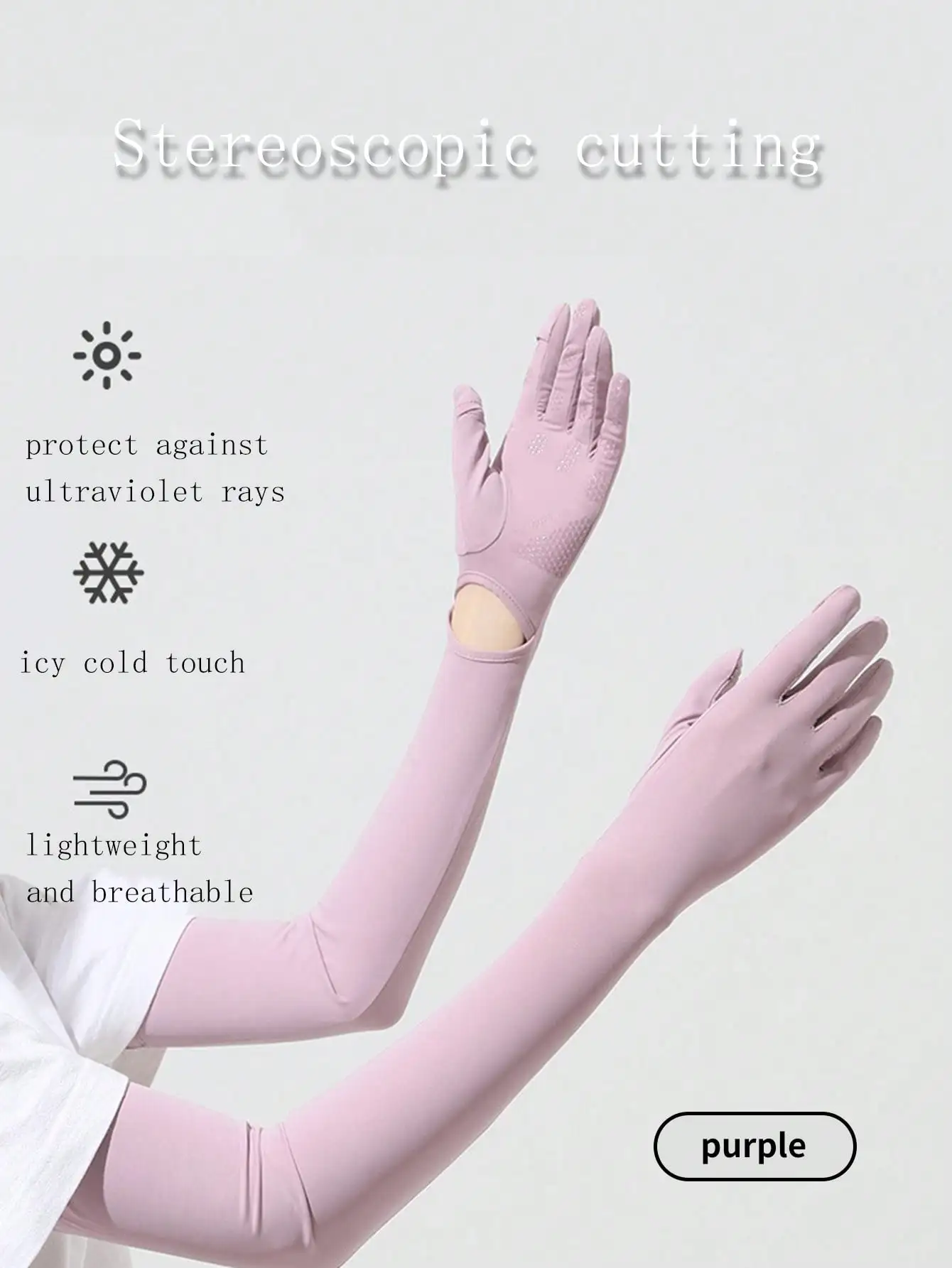 1pc New Women's Long Sunscreen Gloves, Essential For Summer. This Ice Silk Material Sleeve Can Effectively Block UV Rays. Suitable For Cycling And Driving, With Anti-Slip And Touch Screen Functions. The Extended Design Can Fully Cover The Arm, Making It A
1pc New Women's Long Sunscreen Gloves, Essential For Summer. This Ice Silk Material Sleeve Can Effectively Block UV Rays. Suitable For Cycling And Driving, With Anti-Slip And Touch Screen Functions. The Extended Design Can Fully Cover The Arm, Making It A