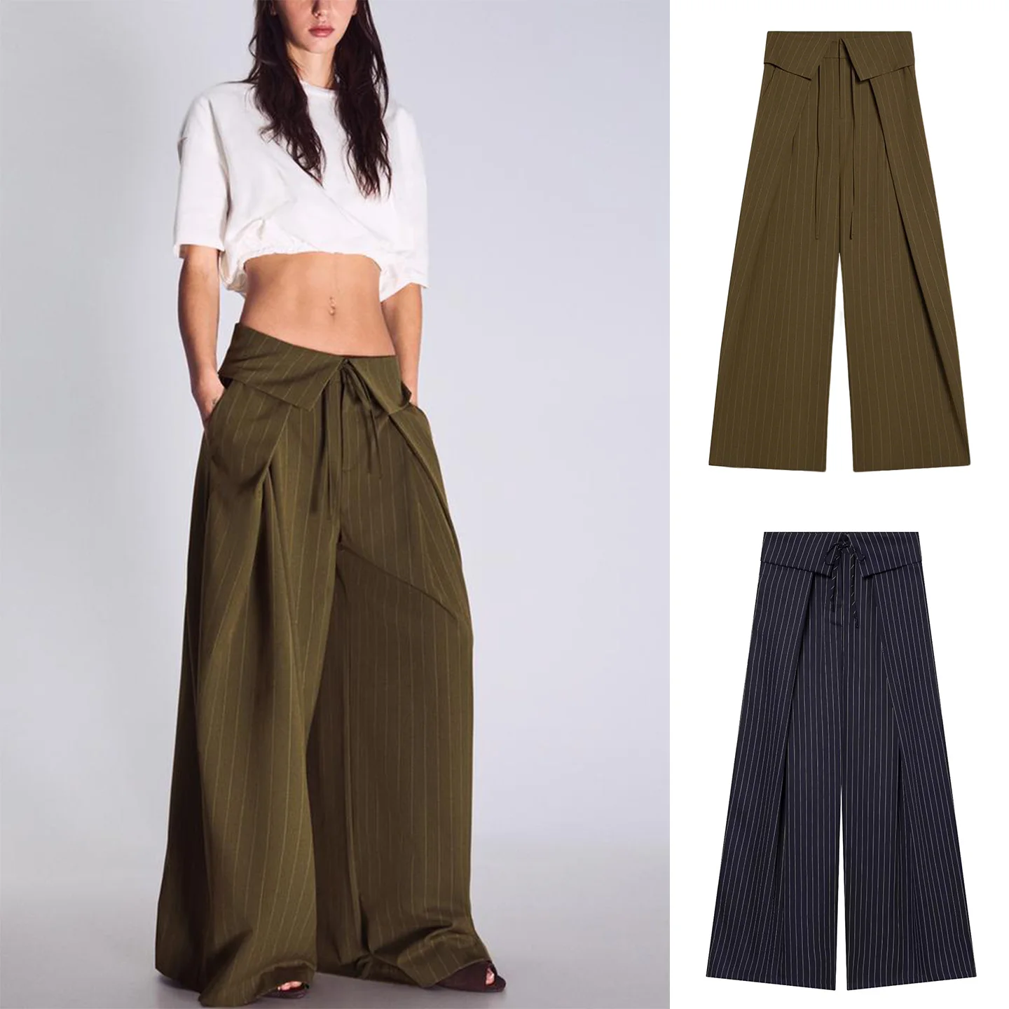 New Spring Summer Women's Commuter Style Knot Waist Casual Pants High Waist Wide Leg Polyester Fiber Ladies Trousers
New Spring Summer Women's Commuter Style Knot Waist Casual Pants High Waist Wide Leg Polyester Fiber Ladies Trousers