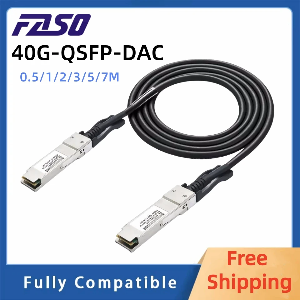 FASO 40G QSFP DAC Optical Cable 0.5/1/2/3/5/7M Direct Connect Passive Copper Cable for data center Ethernet Switches
FASO 40G QSFP DAC Optical Cable 0.5/1/2/3/5/7M Direct Connect Passive Copper Cable for data center Ethernet Switches