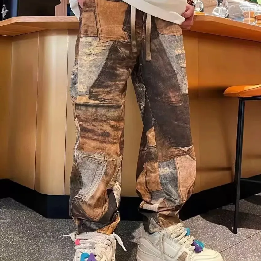 Retro American Vintage Distred Color Blo Casual Pants Men's High Waist Loose Straight Leg Jeans Youthful Vitali Sle
Retro American Vintage Distred Color Blo Casual Pants Men's High Waist Loose Straight Leg Jeans Youthful Vitali Sle