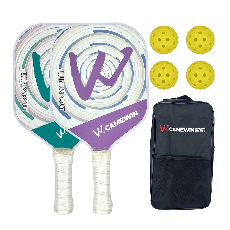 CAMEWIN Windspout Fiberglass Pickleball Paddles Set 2 Rackets 4 Balls Carry Bag Outdoor Sports Kit
CAMEWIN Windspout Fiberglass Pickleball Paddles Set 2 Rackets 4 Balls Carry Bag Outdoor Sports Kit