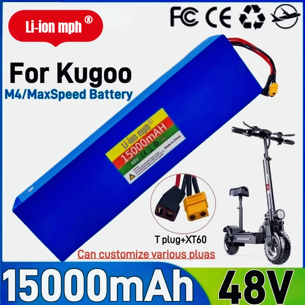 18650 lithium battery pack 48V 13S4P 15000mAh, equipped with BMS protection system, Kugoo M4/M4Pro/MaxSpeed series batteries
18650 lithium battery pack 48V 13S4P 15000mAh, equipped with BMS protection system, Kugoo M4/M4Pro/MaxSpeed series batteries