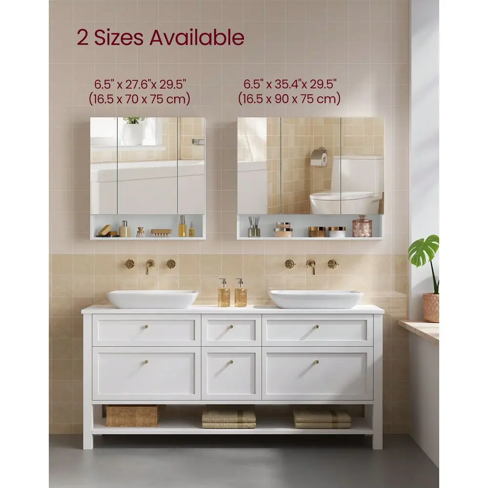Collection Medicine Cabinet Mirror, Bathroom Wall Mirror Cabinet With Storage, Open Compartment, Adjustable Shelves, 6.5 X 27.6
Collection Medicine Cabinet Mirror, Bathroom Wall Mirror Cabinet With Storage, Open Compartment, Adjustable Shelves, 6.5 X 27.6