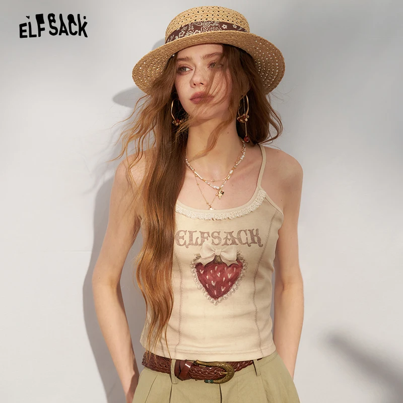 ELFSACK Strawberry Print Gothic Camisole, Lace Trim Adjustable Strap Cami, Sweet Cool Street Casual Top for Women
ELFSACK Strawberry Print Gothic Camisole, Lace Trim Adjustable Strap Cami, Sweet Cool Street Casual Top for Women