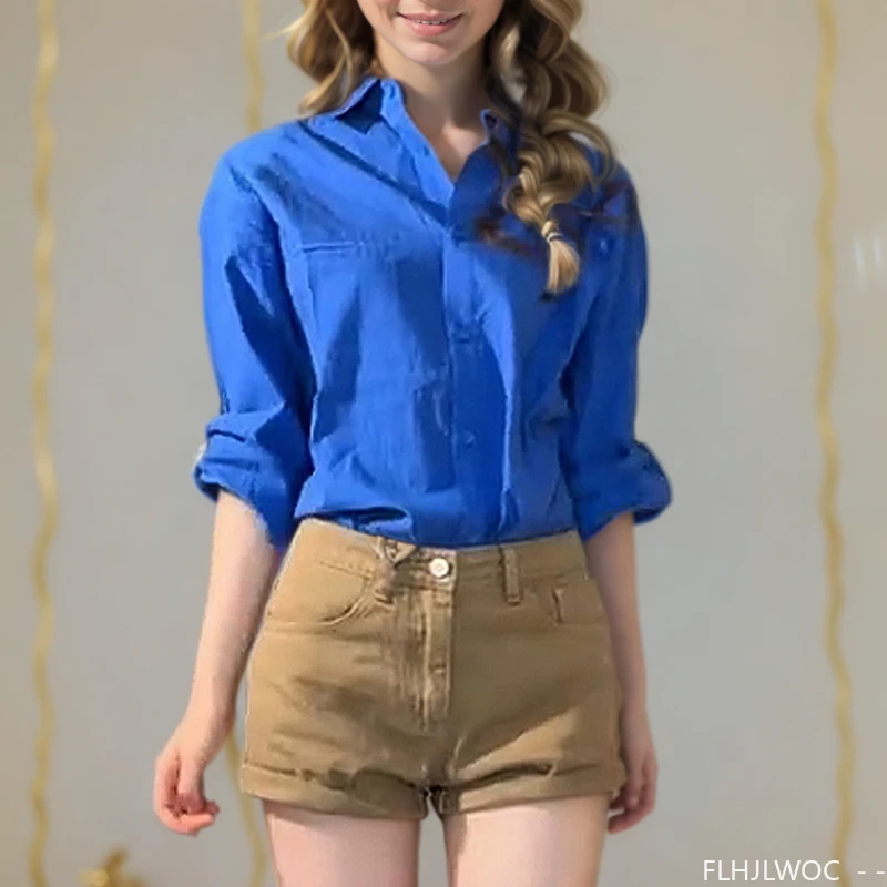 Sun-Protection Shirt Lazy Style Blue Blouse for Women 2025 Long Sleeve Chic Top Korea Office Lady Basics Boyfriend Design Shirts
Sun-Protection Shirt Lazy Style Blue Blouse for Women 2025 Long Sleeve Chic Top Korea Office Lady Basics Boyfriend Design Shirts
