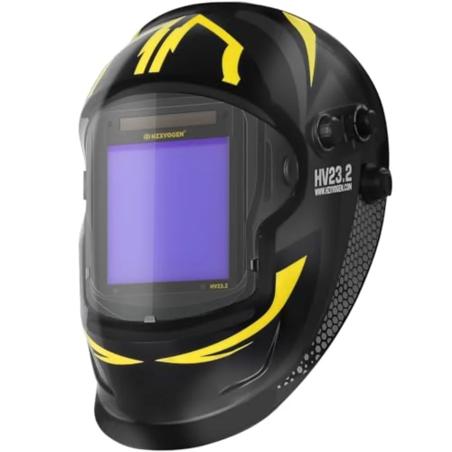 Welding Helmet, 3.94"x3.82" Large Viewing Screen Auto Darkening Welding Mask True Color Solar/Battery Power, 4 Arc Sensor Wide
Welding Helmet, 3.94"x3.82" Large Viewing Screen Auto Darkening Welding Mask True Color Solar/Battery Power, 4 Arc Sensor Wide