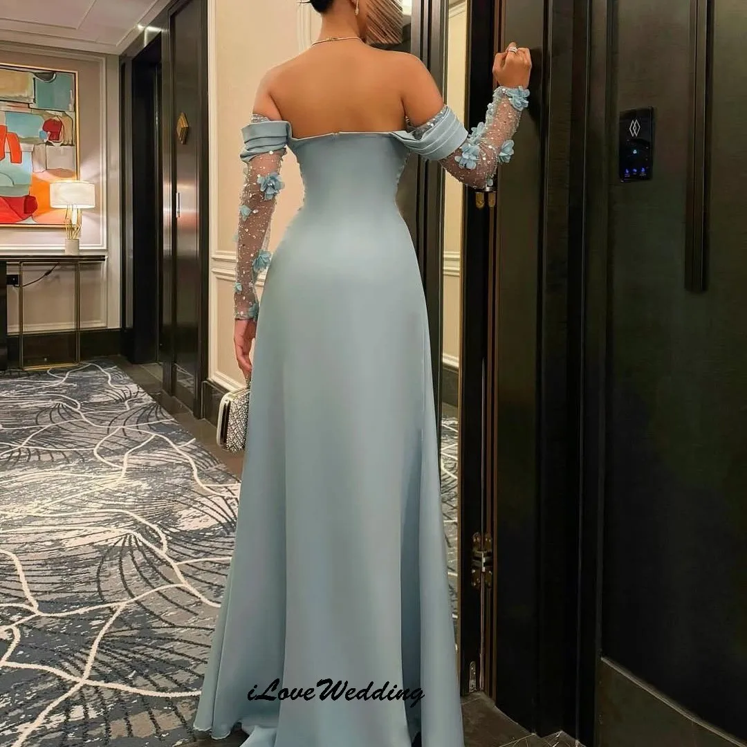 Customized Blue Off The Shoulder Prom Dresses 2025 Pleated Elegant Women Party Dress Vestidos De Noche Floor Length Formal Gowns 
Customized Blue Off The Shoulder Prom Dresses 2025 Pleated Elegant Women Party Dress Vestidos De Noche Floor Length Formal Gowns