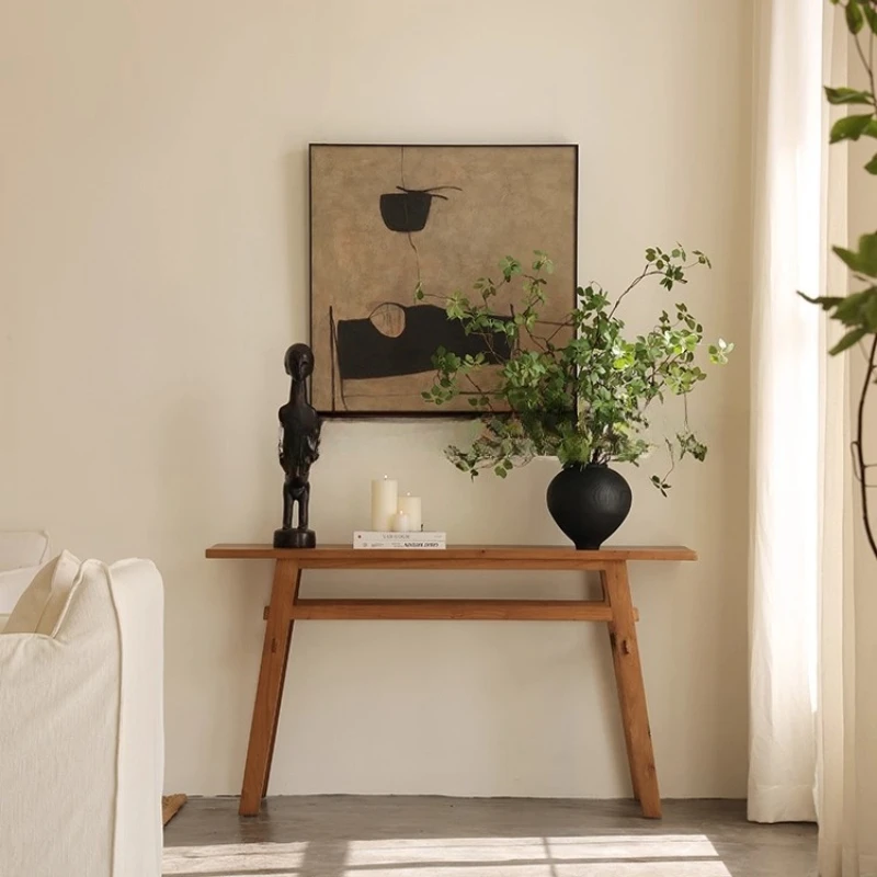 Solid wood entrance hall entrance table Simple long counter table Decorated table against the wall Narrow desk
Solid wood entrance hall entrance table Simple long counter table Decorated table against the wall Narrow desk