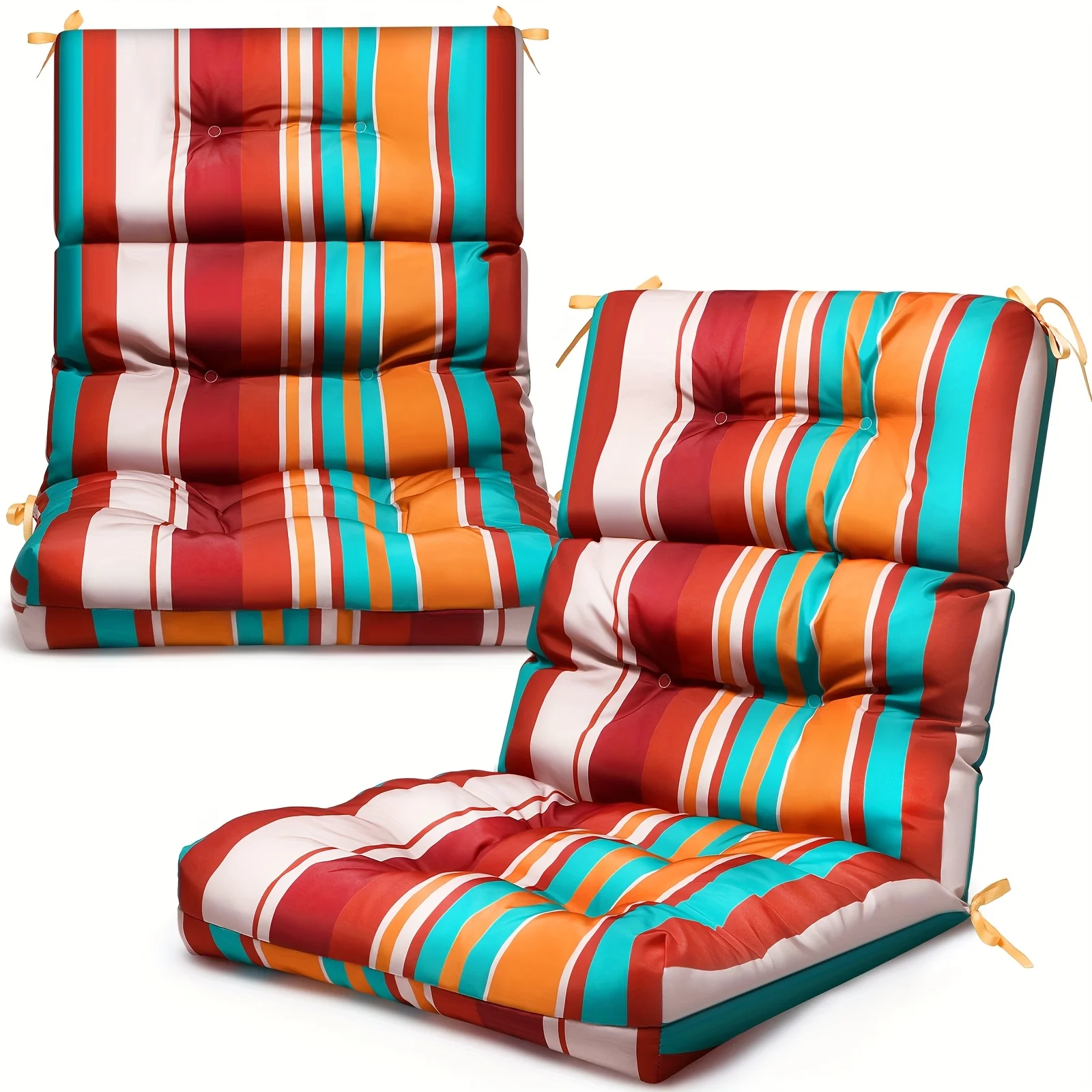 2 Pack High Back Outdoor Chair Cushions Bulk Indoor Outdoor Chair Cushion Seat And Back Rocking Chair Cushion Thickened Patio Chair Pad for Indoor And Outdoor (Colorful Strip)
2 Pack High Back Outdoor Chair Cushions Bulk Indoor Outdoor Chair Cushion Seat And Back Rocking Chair Cushion Thickened Patio Chair Pad for Indoor And Outdoor (Colorful Strip)