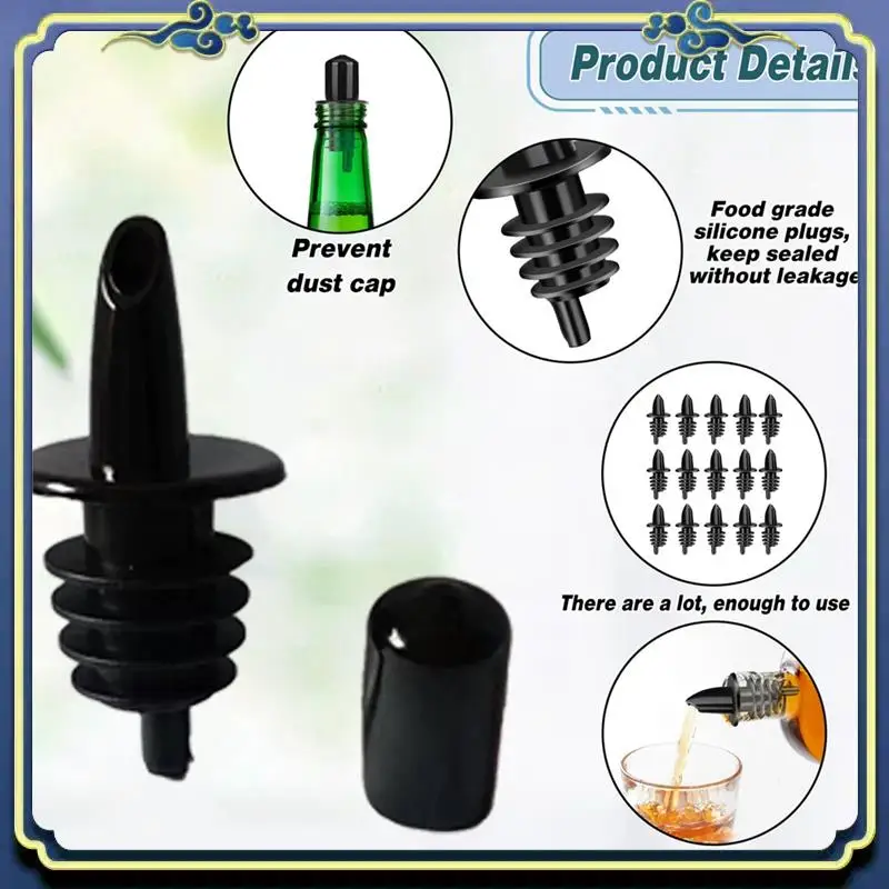 50PCS Bottle Pourers Syrup Pourer Pour Spouts Plastic Liquor Bottle Pourers With Rubber Pourers Dust Cap Covers Black
50PCS Bottle Pourers Syrup Pourer Pour Spouts Plastic Liquor Bottle Pourers With Rubber Pourers Dust Cap Covers Black