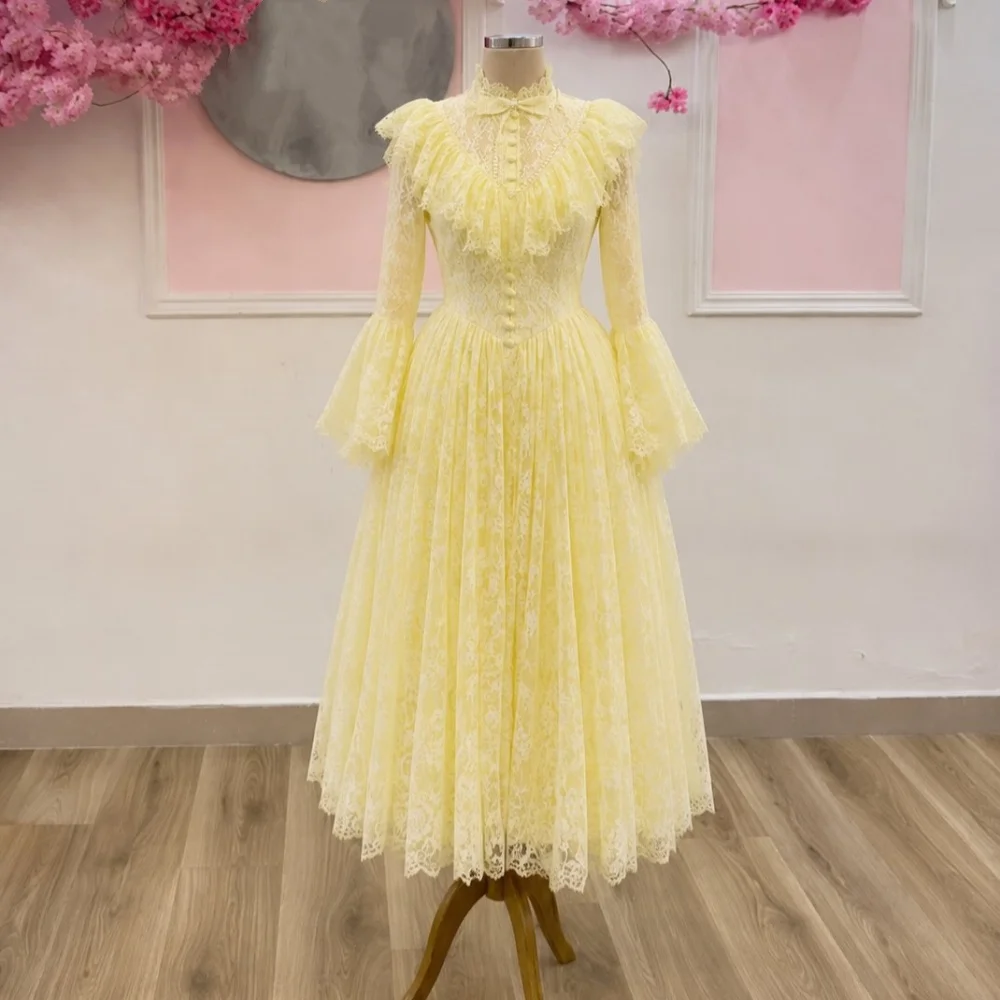 Customized Lace High Collar A-line Long Dresses Wedding Party Dress Prom Dresses Elegant Evening Dress For Wedding Banquet
Customized Lace High Collar A-line Long Dresses Wedding Party Dress Prom Dresses Elegant Evening Dress For Wedding Banquet