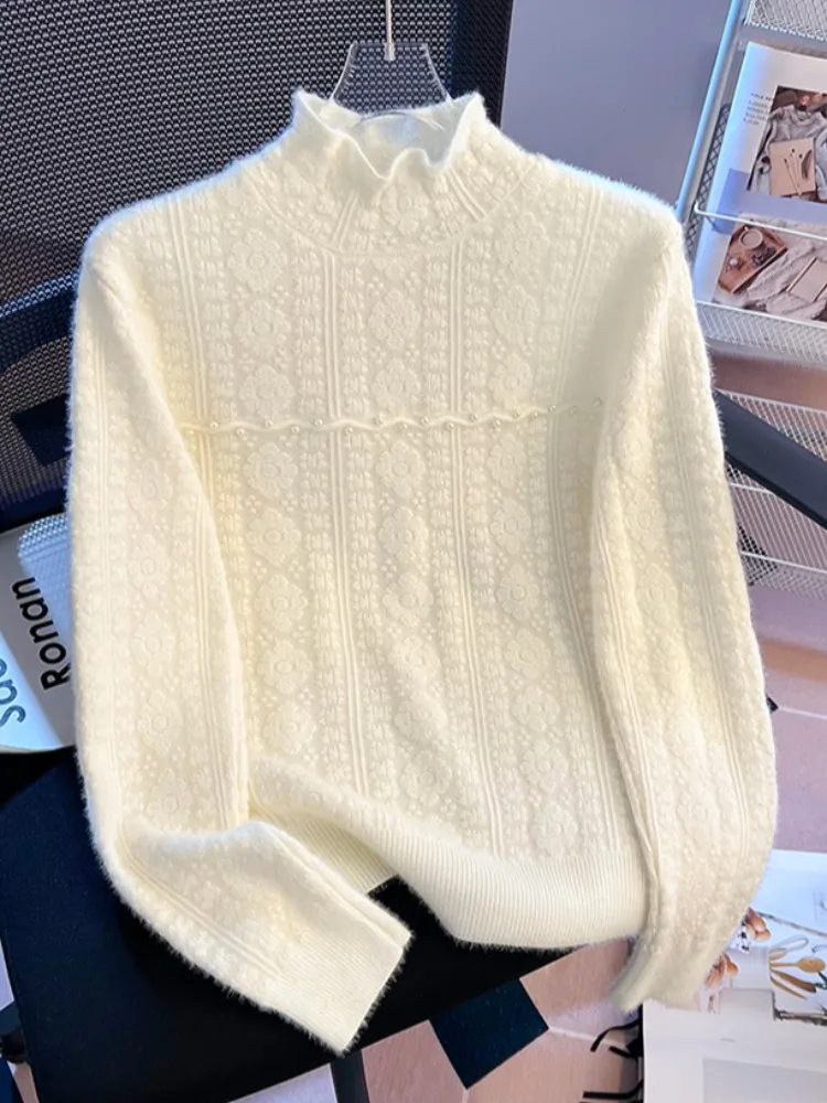 Women's Knitted Floral Embroidery Base irt f High Collar Autumn Winter New Sle Slim Fit Korean Sle Long Sve Top
Women's Knitted Floral Embroidery Base irt f High Collar Autumn Winter New Sle Slim Fit Korean Sle Long Sve Top