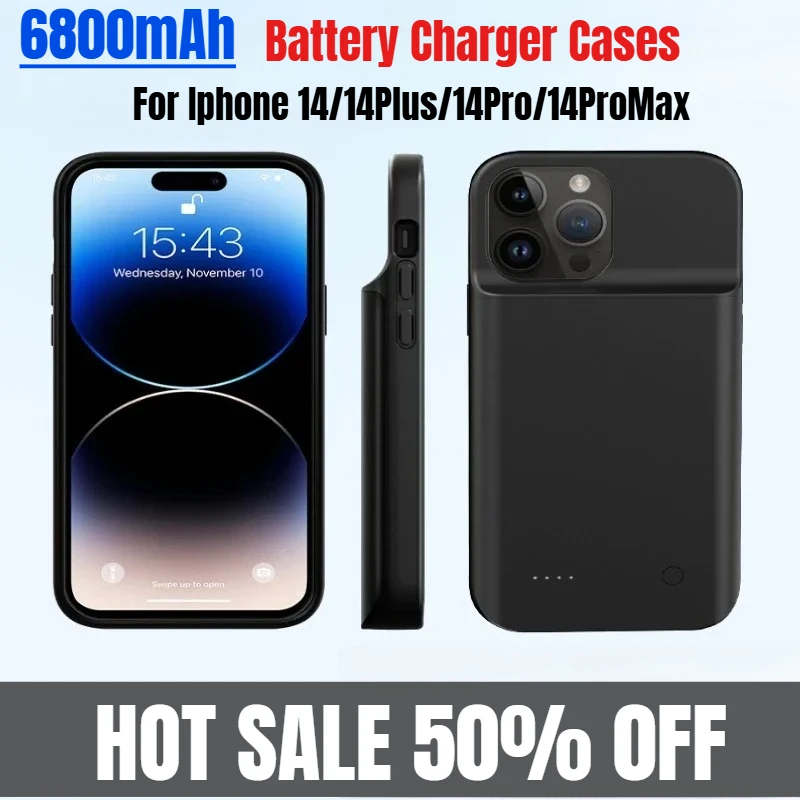 6800mAh Battery Case for Iphone 14/14Plus/14Pro/14ProMax Power Bank Charger Cover
6800mAh Battery Case for Iphone 14/14Plus/14Pro/14ProMax Power Bank Charger Cover