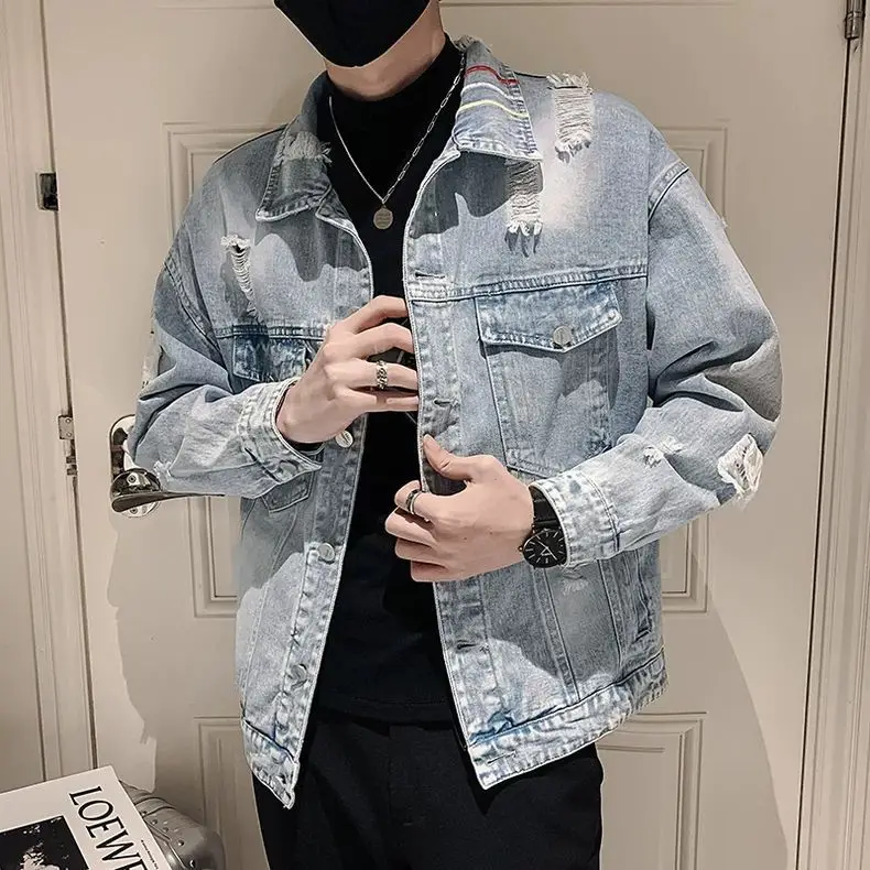 Spring Autumn 2025 Denim Jacket Men's Korean Casual Trend Slim Handsome Gown Men's Embroidered Jackets for Man Trendy Coat
Spring Autumn 2025 Denim Jacket Men's Korean Casual Trend Slim Handsome Gown Men's Embroidered Jackets for Man Trendy Coat