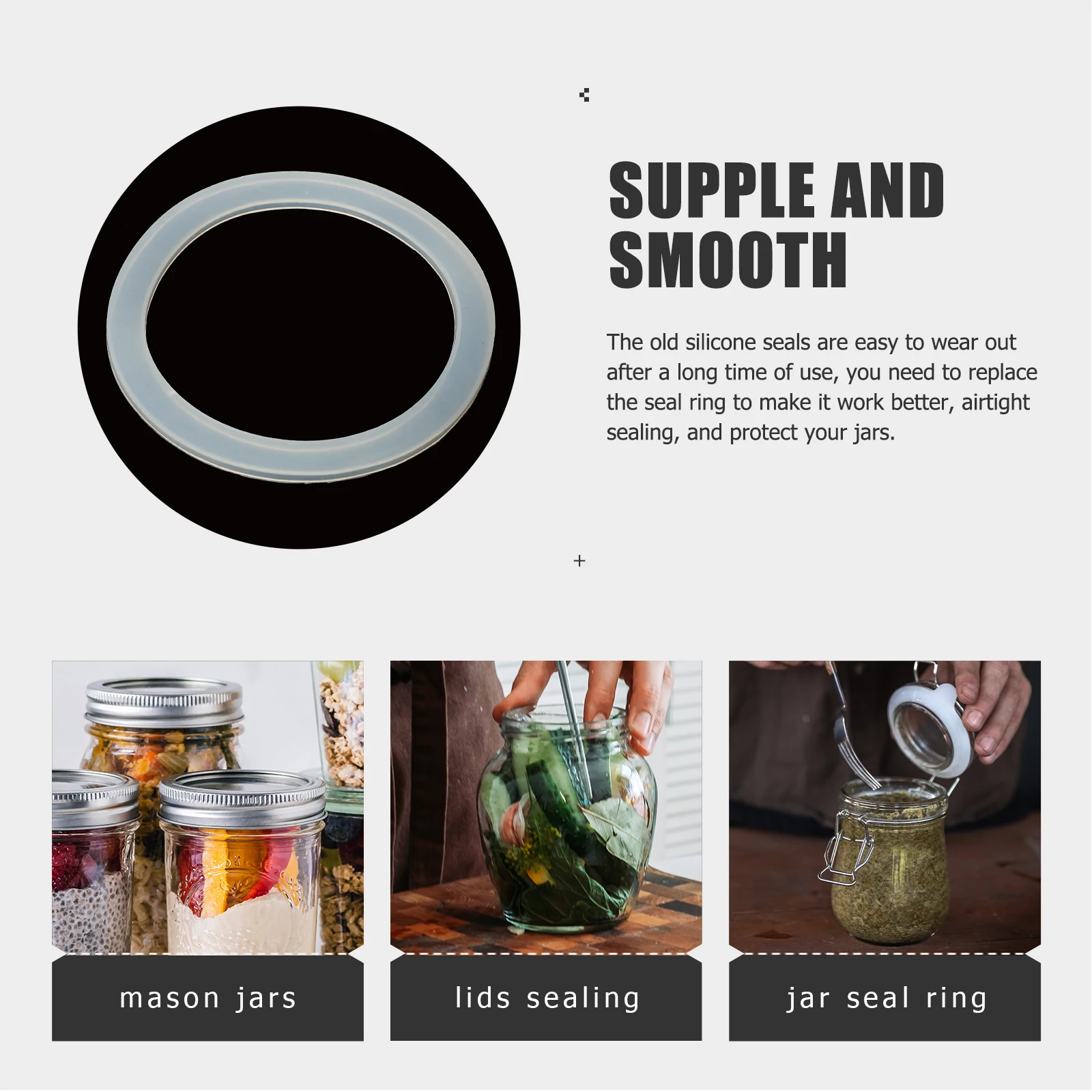 20pcs Silicone Sealing Rings For Jars Food-Grade Leak-Proof Replacement Gaskets Airtight Jar Lids Wide Mouth Canister Freezer
20pcs Silicone Sealing Rings For Jars Food-Grade Leak-Proof Replacement Gaskets Airtight Jar Lids Wide Mouth Canister Freezer