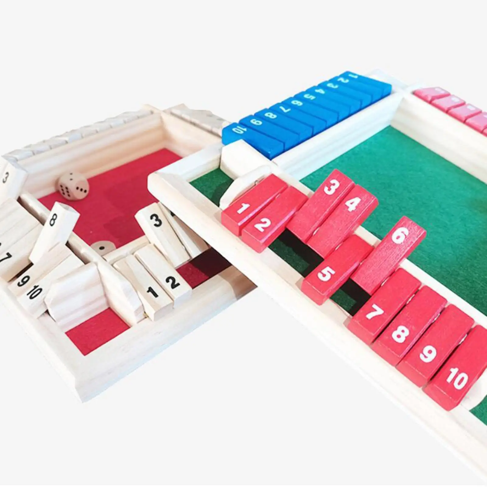 4 Sided Shut The Box Dice Board Game Flaps & Dices Game Toy Bar 4 Players
4 Sided Shut The Box Dice Board Game Flaps & Dices Game Toy Bar 4 Players