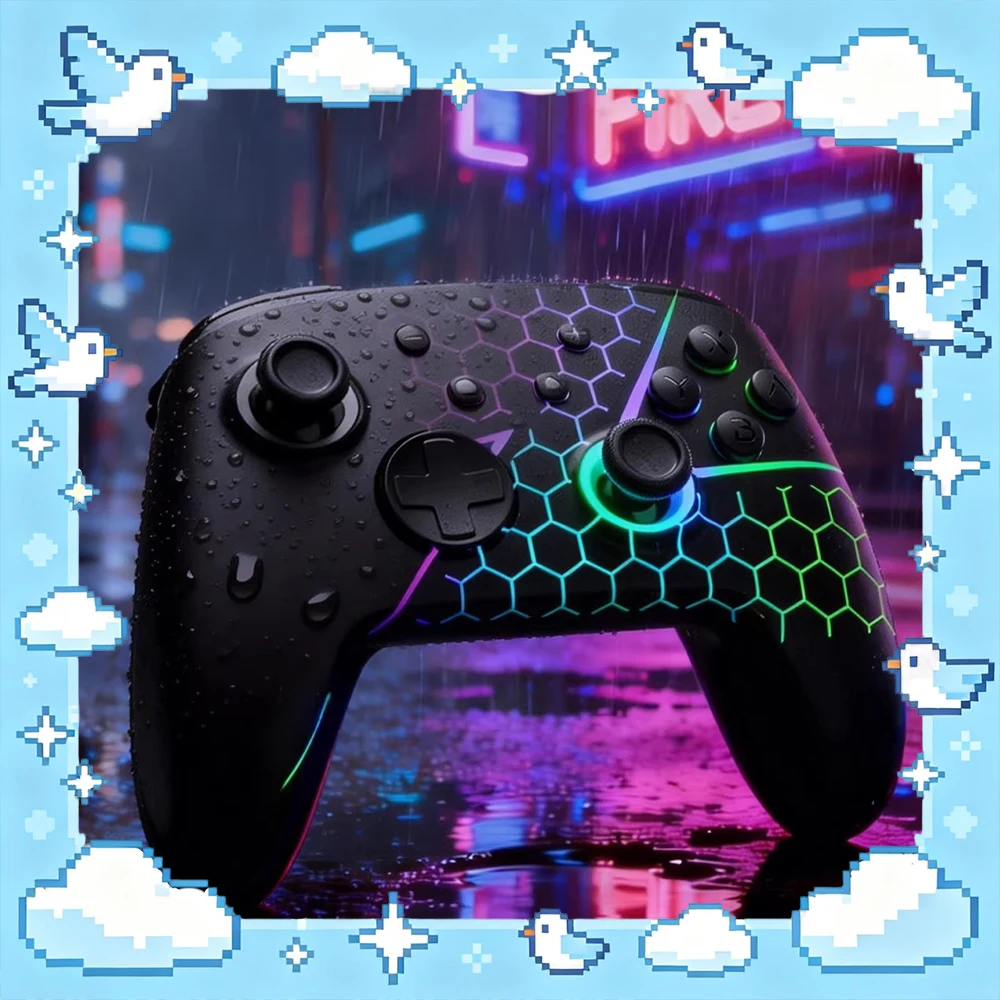 FUNLAB YS11 Game Handle Hall Rocker Flowing Light Pattern Model Esports Handle Firefly EX RGB Chip Double Back Key Design Gifts