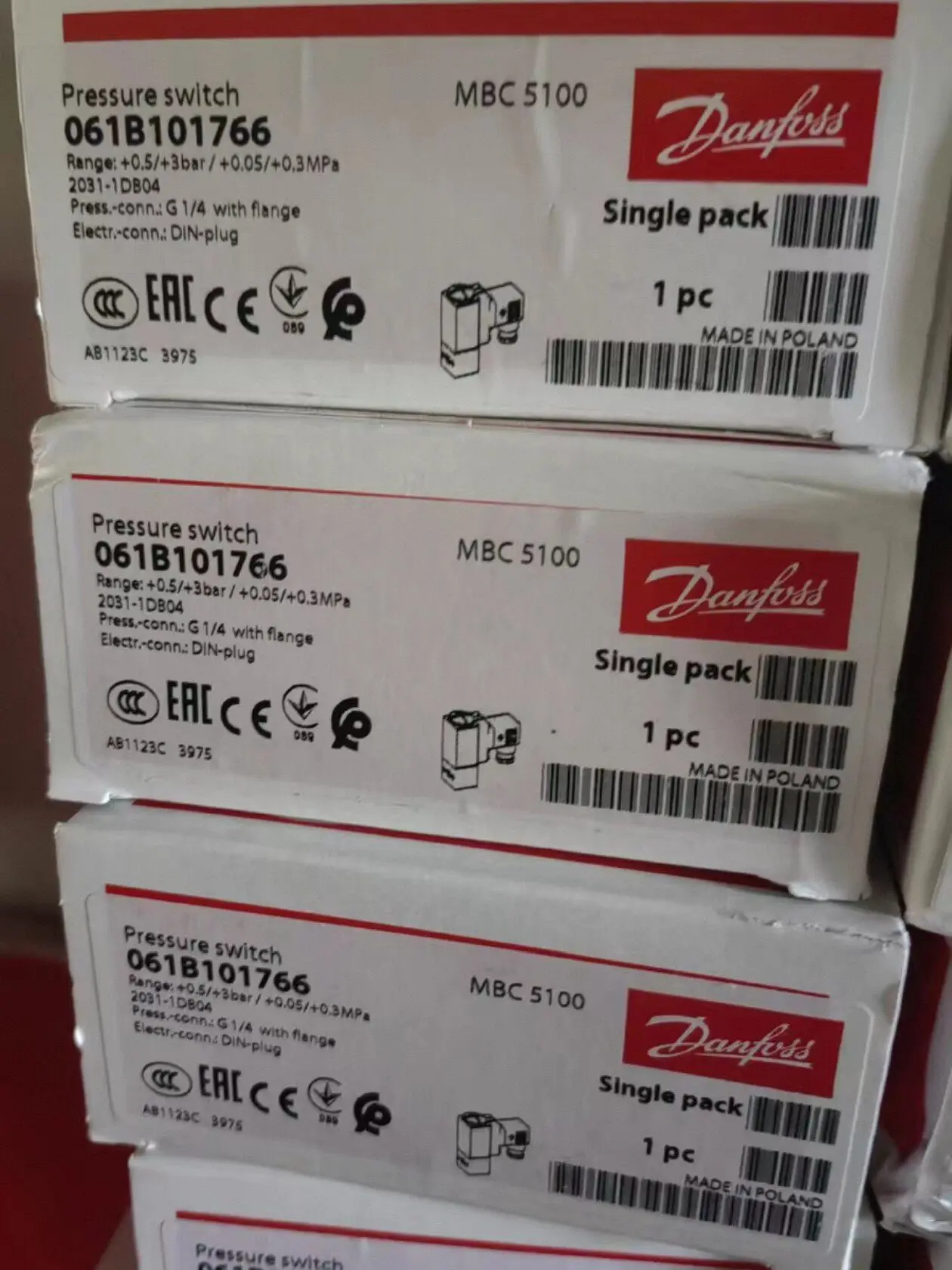 Model 061B101766 New Danfoss Pressure Switch Min stock
Model 061B101766 New Danfoss Pressure Switch Min stock