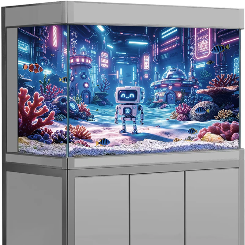 Aquarium Background Sticker PVC Fish Tank Backdrop Poster Cyberpunk Underwater City 3D Landscape Self-Adhesive
Aquarium Background Sticker PVC Fish Tank Backdrop Poster Cyberpunk Underwater City 3D Landscape Self-Adhesive