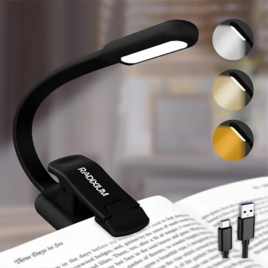 Rechargeable Book Light for Reading - 9LED Eye-Caring Clip Light w/ 9 Color Temp, Stepless Dimming, 50H Battery, USB-C, Ultra S
Rechargeable Book Light for Reading - 9LED Eye-Caring Clip Light w/ 9 Color Temp, Stepless Dimming, 50H Battery, USB-C, Ultra S