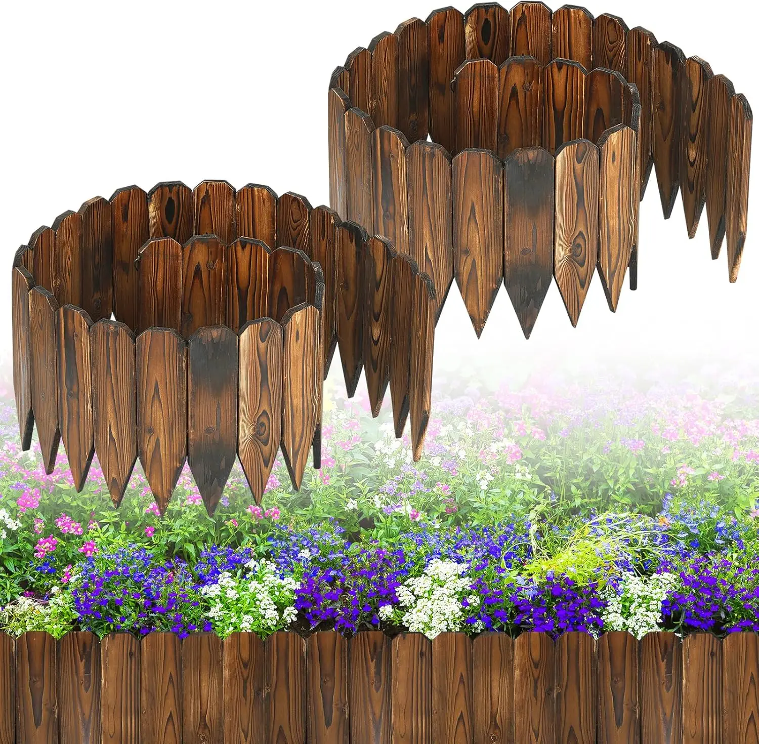 Rustic Pine Wood Garden Fence 13.2ft Total Easy Install Landscape Edging for Yard Flower Bed
Rustic Pine Wood Garden Fence 13.2ft Total Easy Install Landscape Edging for Yard Flower Bed